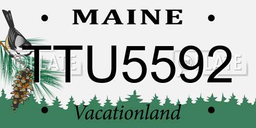TTU5592 Maine License Plate