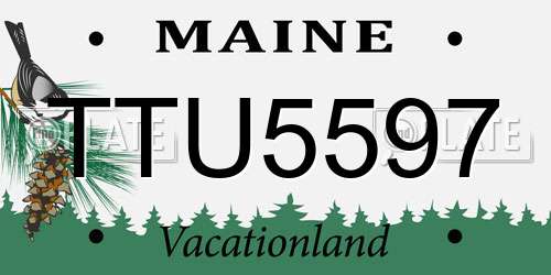 TTU5597 Maine License Plate