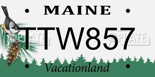 TTW857 Maine License Plate