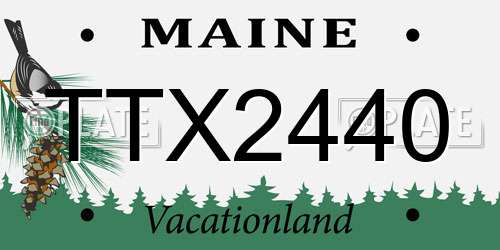 TTX2440 Maine License Plate