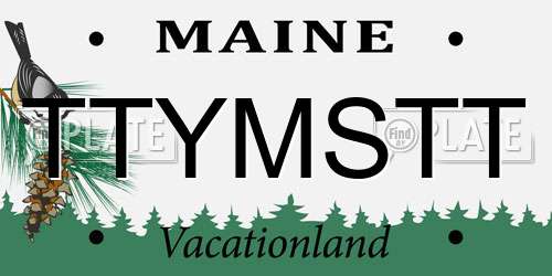 TTYMSTT Maine License Plate