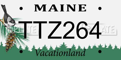 TTZ264 Maine License Plate