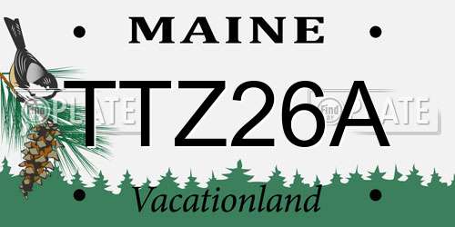 TTZ26A Maine License Plate