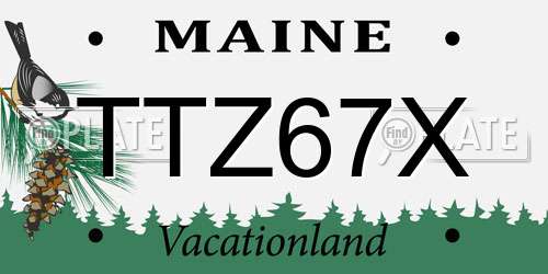 TTZ67X Maine License Plate