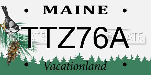 TTZ76A Maine License Plate
