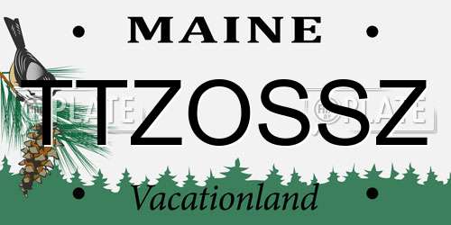 TTZOSSZ Maine License Plate