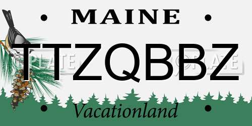 TTZQBBZ Maine License Plate
