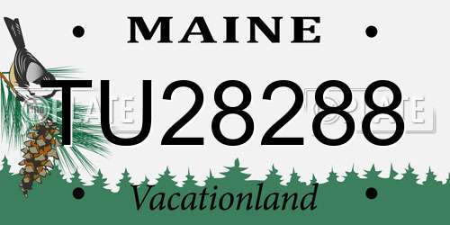 TU28288 Maine License Plate