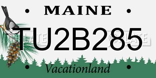 TU2B285 Maine License Plate
