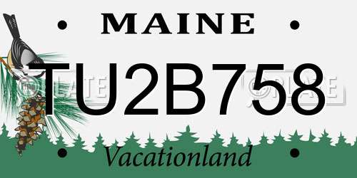 TU2B758 Maine License Plate