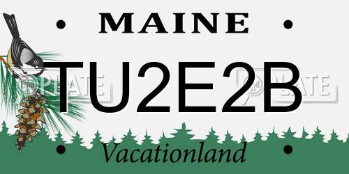 TU2E2B Maine License Plate