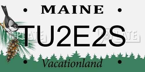 TU2E2S Maine License Plate