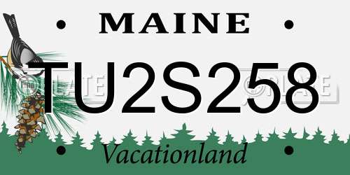 TU2S258 Maine License Plate