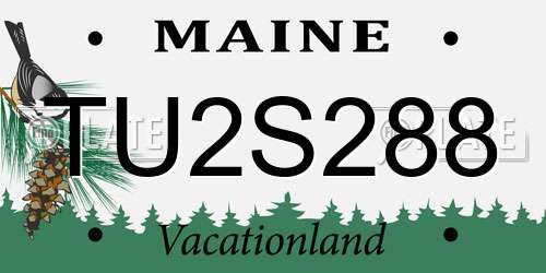 TU2S288 Maine License Plate