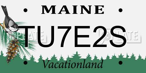 TU7E2S Maine License Plate