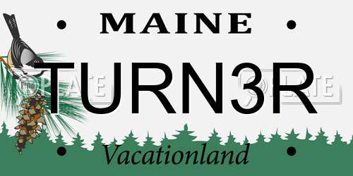 TURN3R Maine License Plate