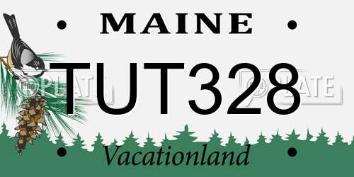 TUT328 Maine License Plate