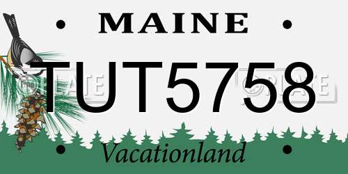 TUT5758 Maine License Plate