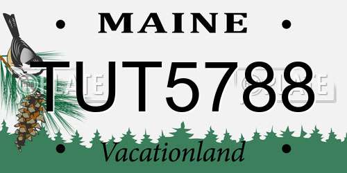 TUT5788 Maine License Plate
