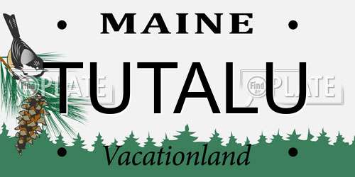 TUTALU Maine License Plate