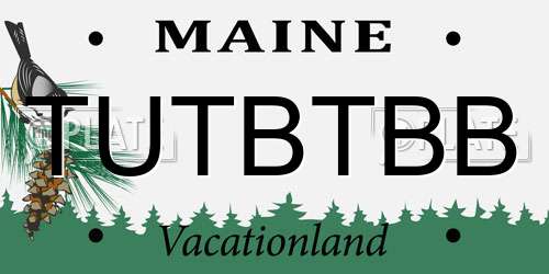 TUTBTBB Maine License Plate