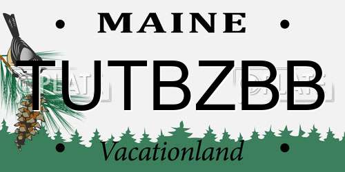 TUTBZBB Maine License Plate