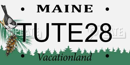 TUTE28 Maine License Plate