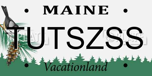 TUTSZSS Maine License Plate