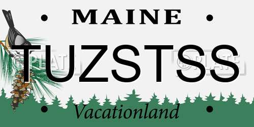 TUZSTSS Maine License Plate