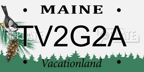 TV2G2A Maine License Plate