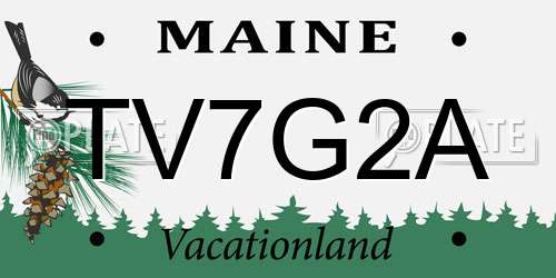 TV7G2A Maine License Plate