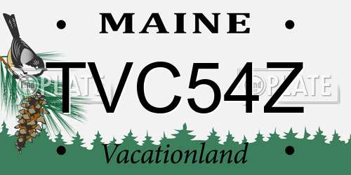TVC54Z Maine License Plate