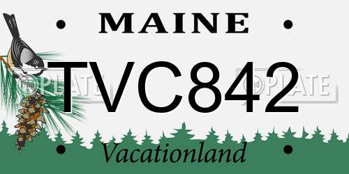 TVC842 Maine License Plate