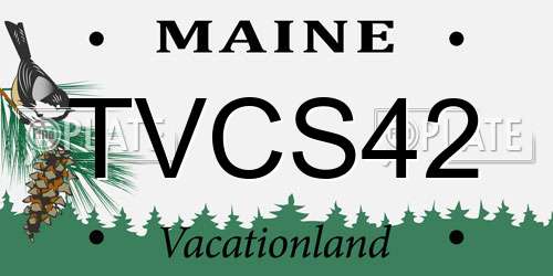 TVCS42 Maine License Plate