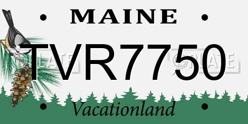 TVR7750 Maine License Plate