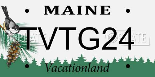 TVTG24 Maine License Plate