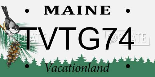 TVTG74 Maine License Plate