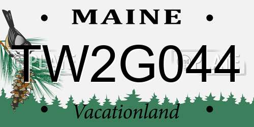 TW2G044 Maine License Plate