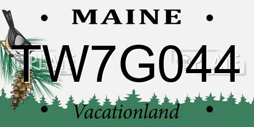 TW7G044 Maine License Plate