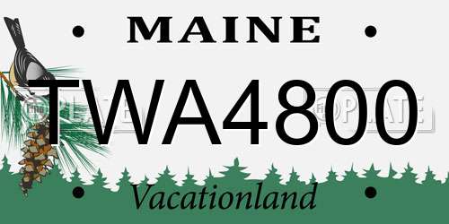 TWA4800 Maine License Plate