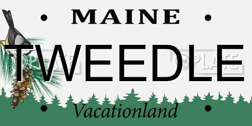TWEEDLE Maine License Plate