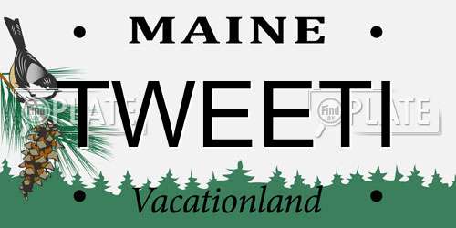 TWEETI Maine License Plate
