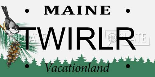 TWIRLR Maine License Plate