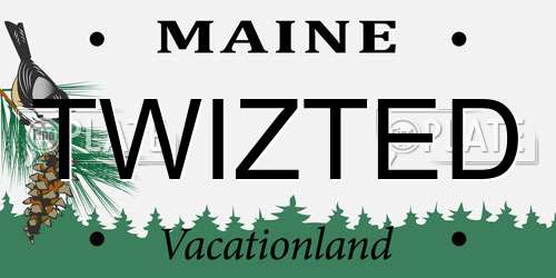TWIZTED Maine License Plate