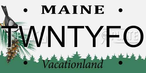 TWNTYFO Maine License Plate