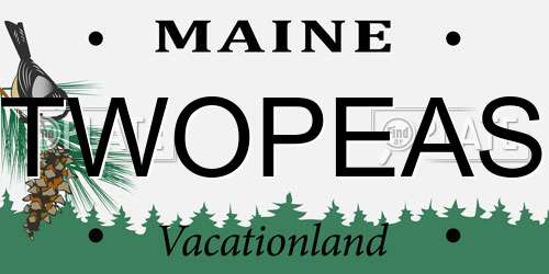 TWOPEAS Maine License Plate