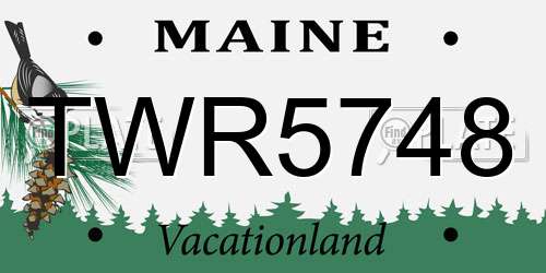 TWR5748 Maine License Plate