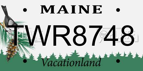 TWR8748 Maine License Plate