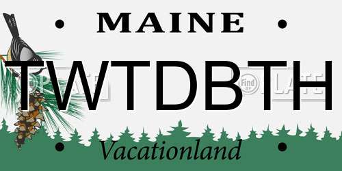 TWTDBTH Maine License Plate