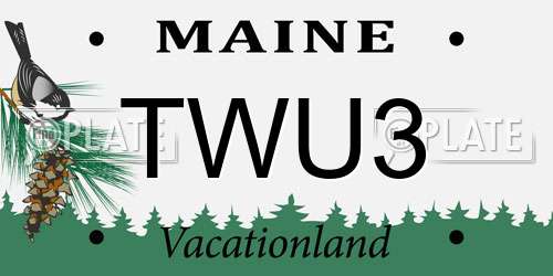 TWU3 Maine License Plate